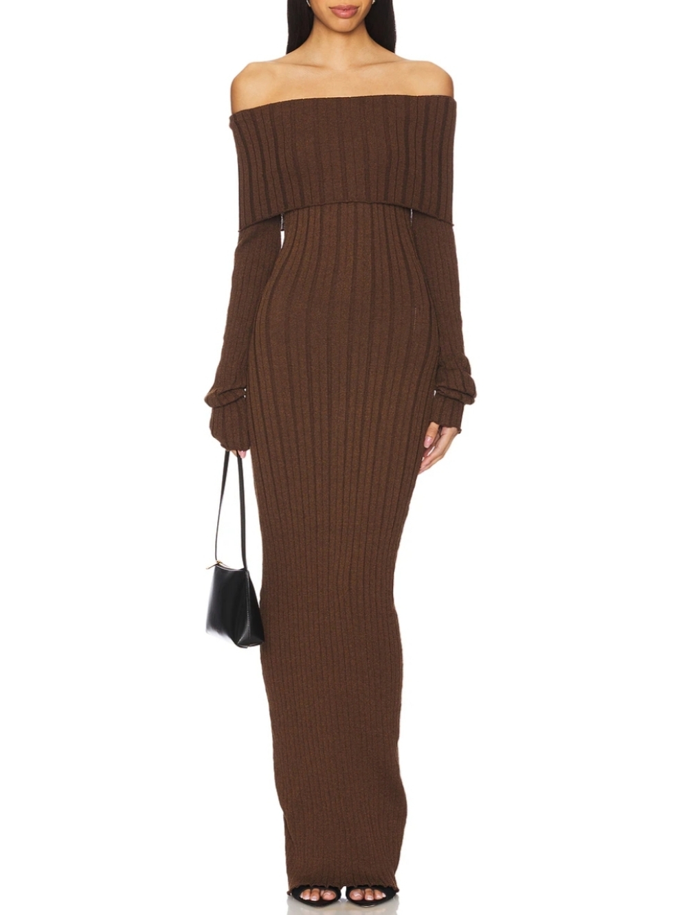 SNDYS Baha Off The Shoulder Ribbed Maxi Dress